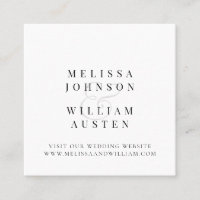 Typography Script Wedding Website Insert Card