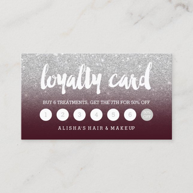 typography silver glitter burgundy loyalty (Front)