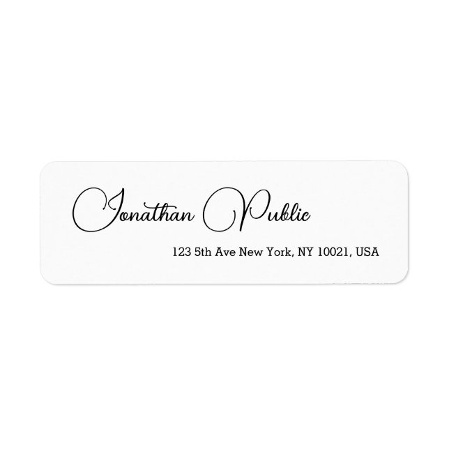 Typography Simple Template Elegant Return Address (Front)