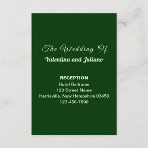 Typography Style Dark Green Reception Portrait Enclosure Card