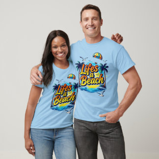 Typography Summer Lifes a Beach with Parachute and T-Shirt