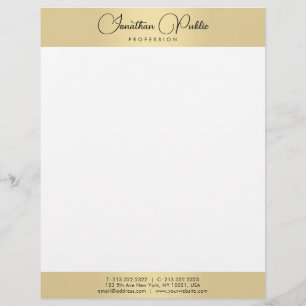 Typography Template Gold White Modern Elegant Custom Letterhead