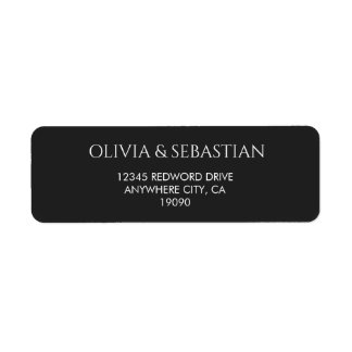 Typography Text Black Return Address Label