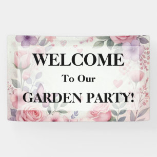 Typography text floral hearts romantic watercolor banner
