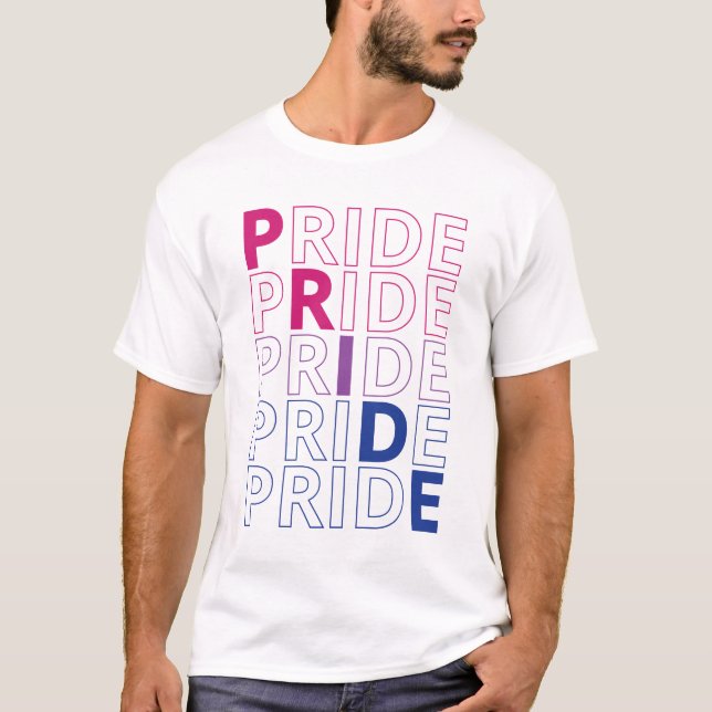 Typography Text LGBTQ Bisexual Pride T-Shirt (Front)