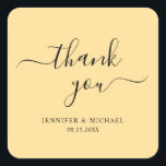 Typography Thank You Modern Elegant Simple Gold Square Sticker<br><div class="desc">Elegant Modern Simple Your Custom Text Thank You Template Typography Script Gold Classic Square Sticker.</div>