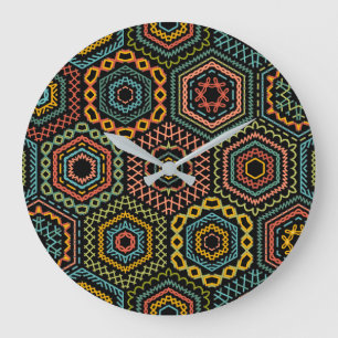 Typography, Vintage Style, Retro Vibe, Watercolor, Large Clock