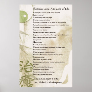 Typography Wall Art Dalai Lama A to Zen