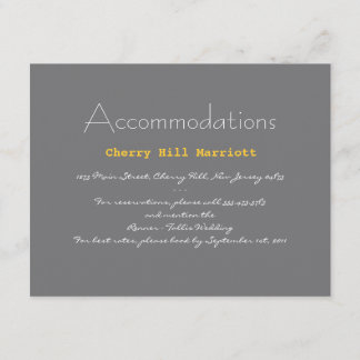 Typography Wedding Insert in Grey and Yellow