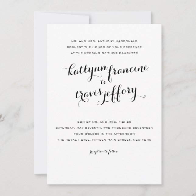 Typography wedding invitation (Front)