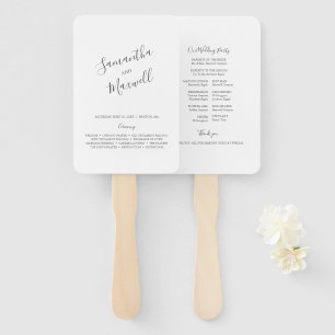 Typography Wedding Program Fan