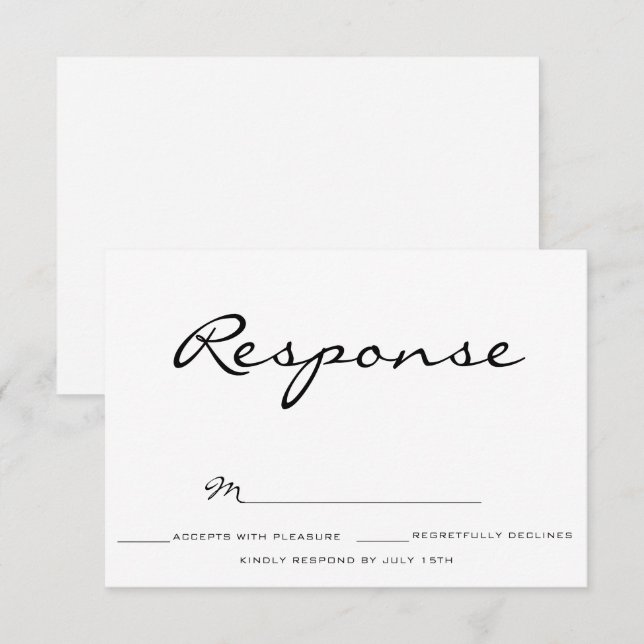 Typography Wedding rsvp Invitation (Front/Back)