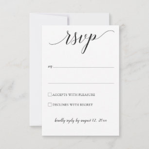 Typography Wedding RSVP / Reply Card (Black)