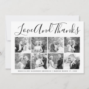 Typography wedding Thank You eight photo collage
