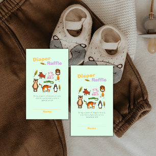 Typography Wild Safari Diaper Raffle Baby Shower Enclosure Card