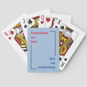 typography win or lose playing cards