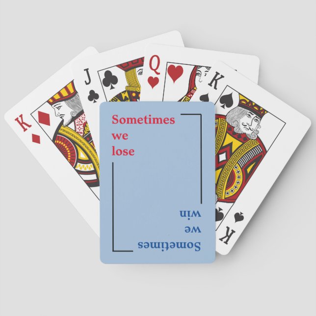 typography win or lose playing cards (Back)
