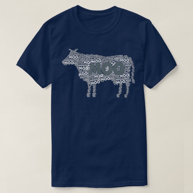 Typography Word Art Cow Gardening Cow Moo  T-Shirt (Design Front)