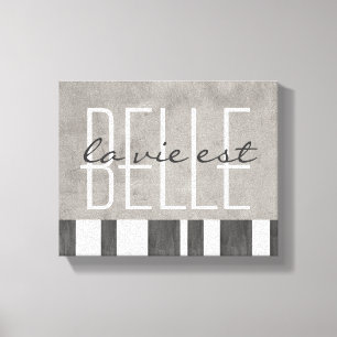 typography wrapped canvas la vie est belle