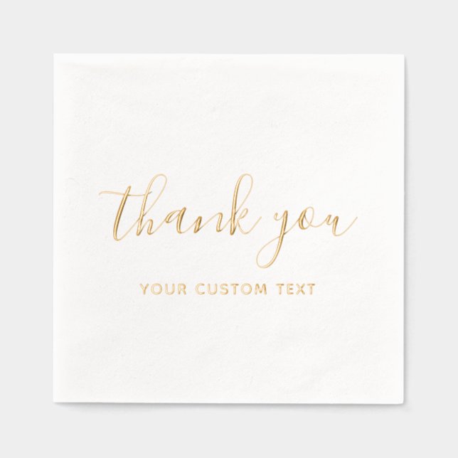 Typography Your Custom Text Name Simple Template Foil Napkins (Front)