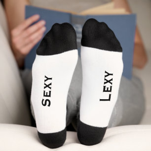 Typography Your Name or Quote Alphabet Letter Socks