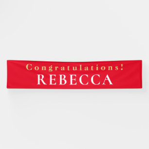 Typographyl Congratulations Name Red Graduate Banner