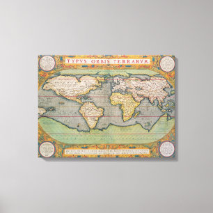 Typus Orbis Terrarum, map of the world Canvas Print