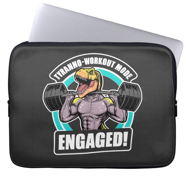 Tyranno-Workout Mode Engaged T Rex Workout Fitness Laptop Sleeve (Front)