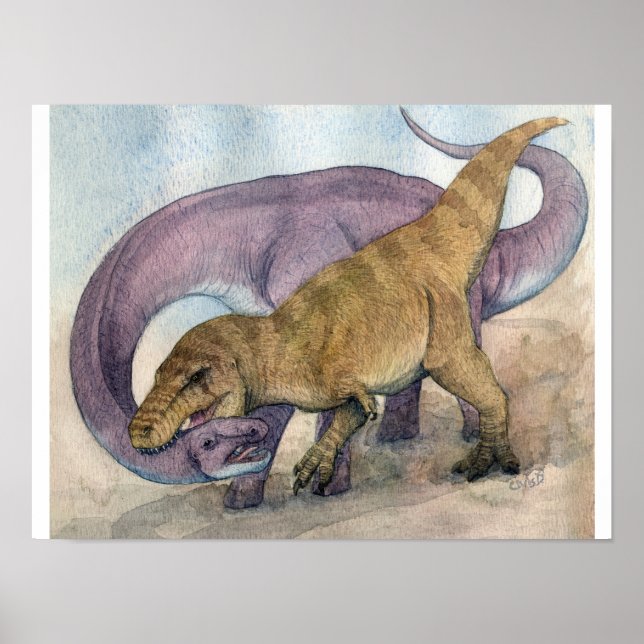 Tyrannosaurus and Alamosaurus Print (Front)