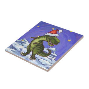 Tyrannosaurus Christmas Tile