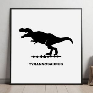 Tyrannosaurus Dinosaur Silhouette Poster