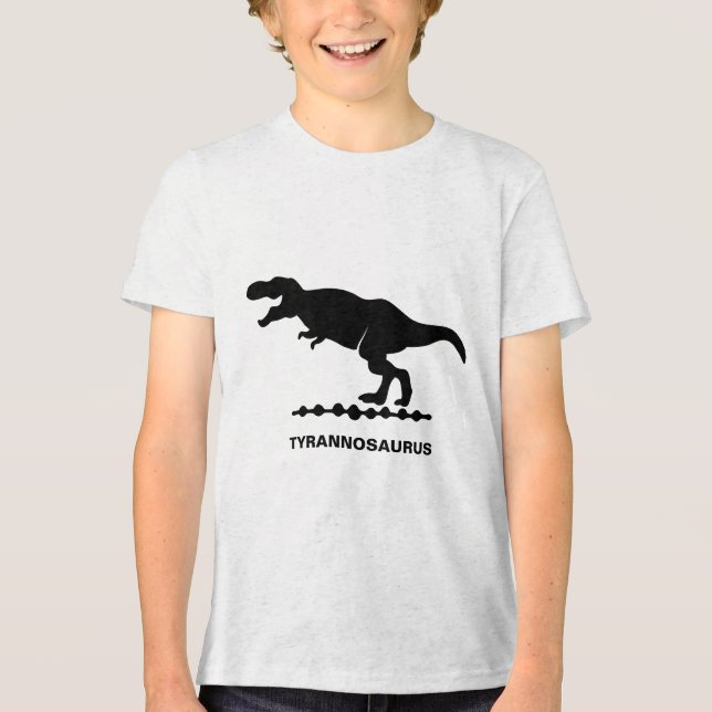 Tyrannosaurus Dinosaur Silhouette Tri-Blend Shirt (Front)