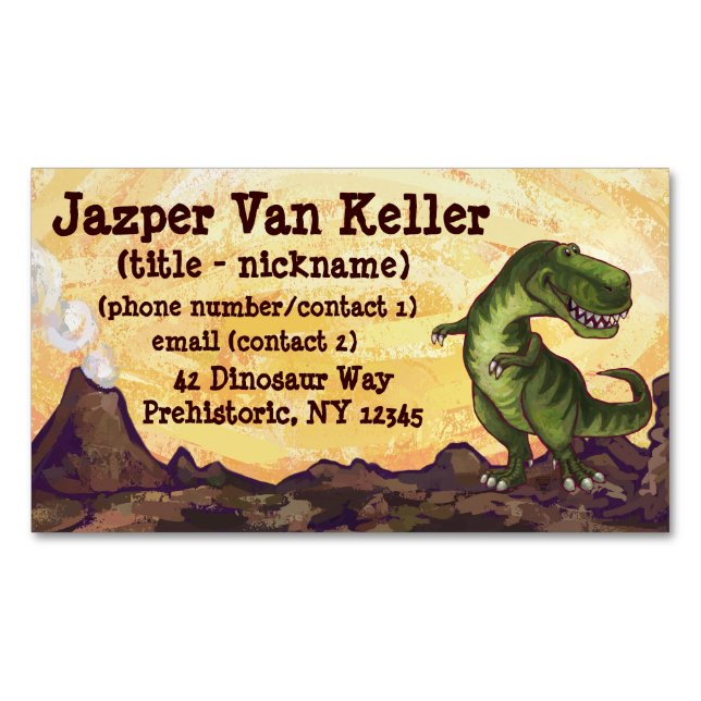 Tyrannosaurus Gifts & Accessories Magnetic Business Card (Front)
