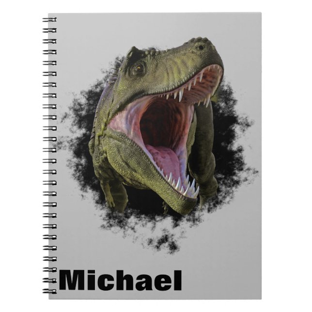 Tyrannosaurus Hole Personalised Dinosaur Notebook (Front)
