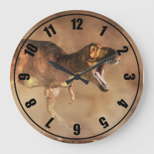 Tyrannosaurus in a Dust Storm Large Clock