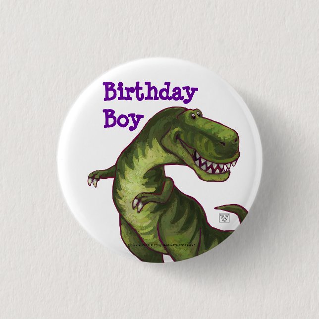 Tyrannosaurus Party Centre 3 Cm Round Badge (Front)