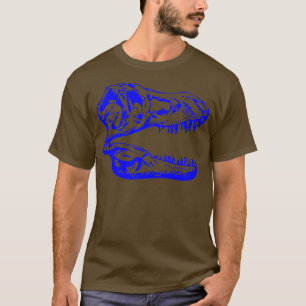 Tyrannosaurus Re ( T Re ) Skeleton Head Blue  T-Shirt