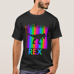 Tyrannosaurus Rex Animal Rainbow Bubble With Silho T-Shirt