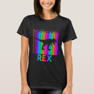 Tyrannosaurus Rex Animal Rainbow Bubble With Silho T-Shirt