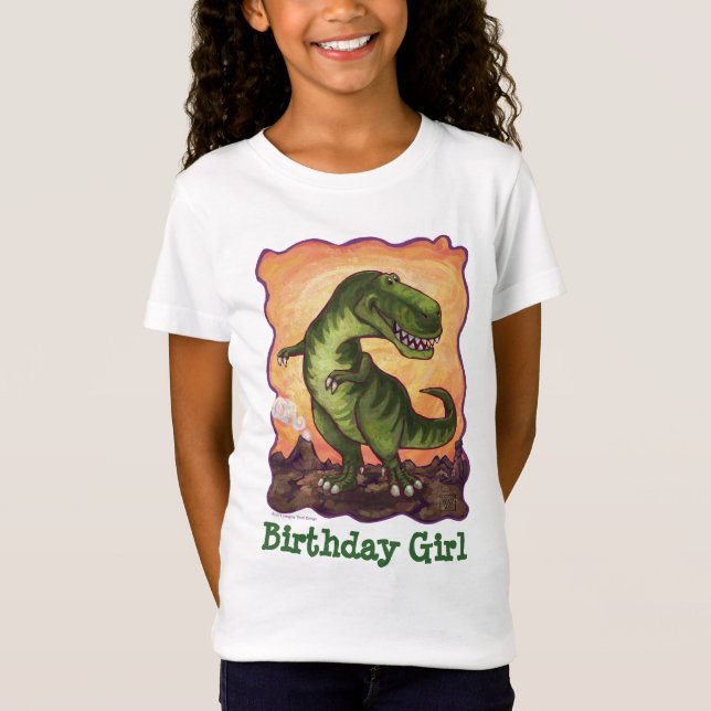 Tyrannosaurus Rex Birthday Girl T-Shirt (Front)
