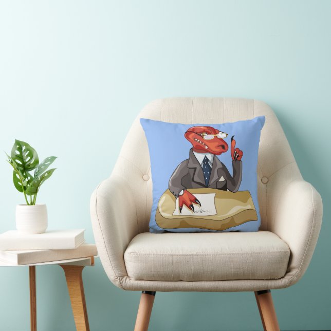 Tyrannosaurus Rex Boss Sitting At A Desk. 2 Cushion (Chair)
