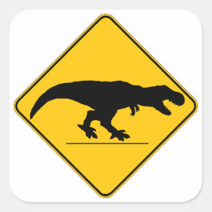 Tyrannosaurus rex crossing square sticker