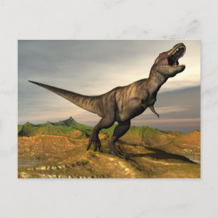Tyrannosaurus rex dinosaur - 3D render Postcard