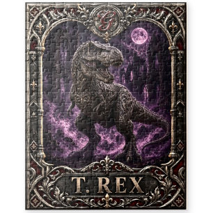 Tyrannosaurus Rex Dinosaur, Gothic Art Jigsaw Puzzle