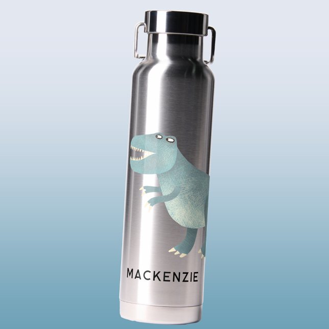 Tyrannosaurus Rex Dinosaur Personalised Water Bottle (Fun Tyrannosaurus Rex dinosaur personalized water bottle)