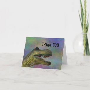Tyrannosaurus Rex Dinosaur T-Rex Birthday Party Thank You Card