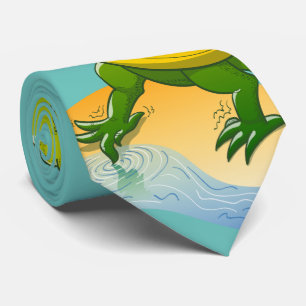 Tyrannosaurus Rex Dipping a Toe in Water Tie