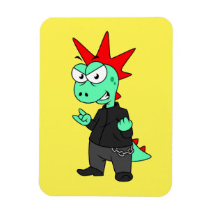 Tyrannosaurus Rex Dressed As A Punk. Magnet