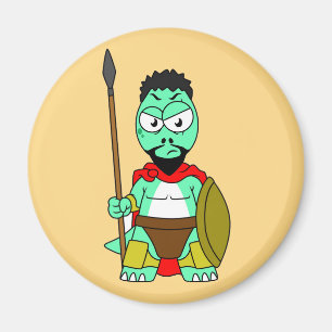 Tyrannosaurus Rex Dressed As Leonidas. Magnet
