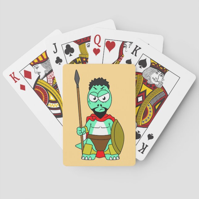 Tyrannosaurus Rex Dressed As Leonidas. Playing Cards (Back)